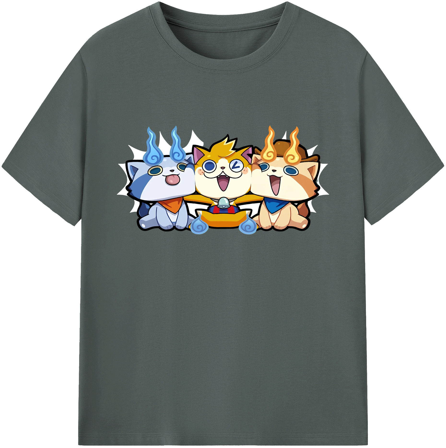 （画像用） 妖怪ウォッチ Yo-kai Watch 綿100％ メンズ半袖Tシャツ｜肌触りやわらか＆通気性